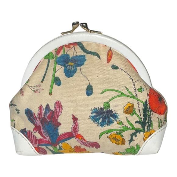 Gucci Floral Vintage Retro Kiss-lock Purse Clutch Rare - Picture 3 of 16